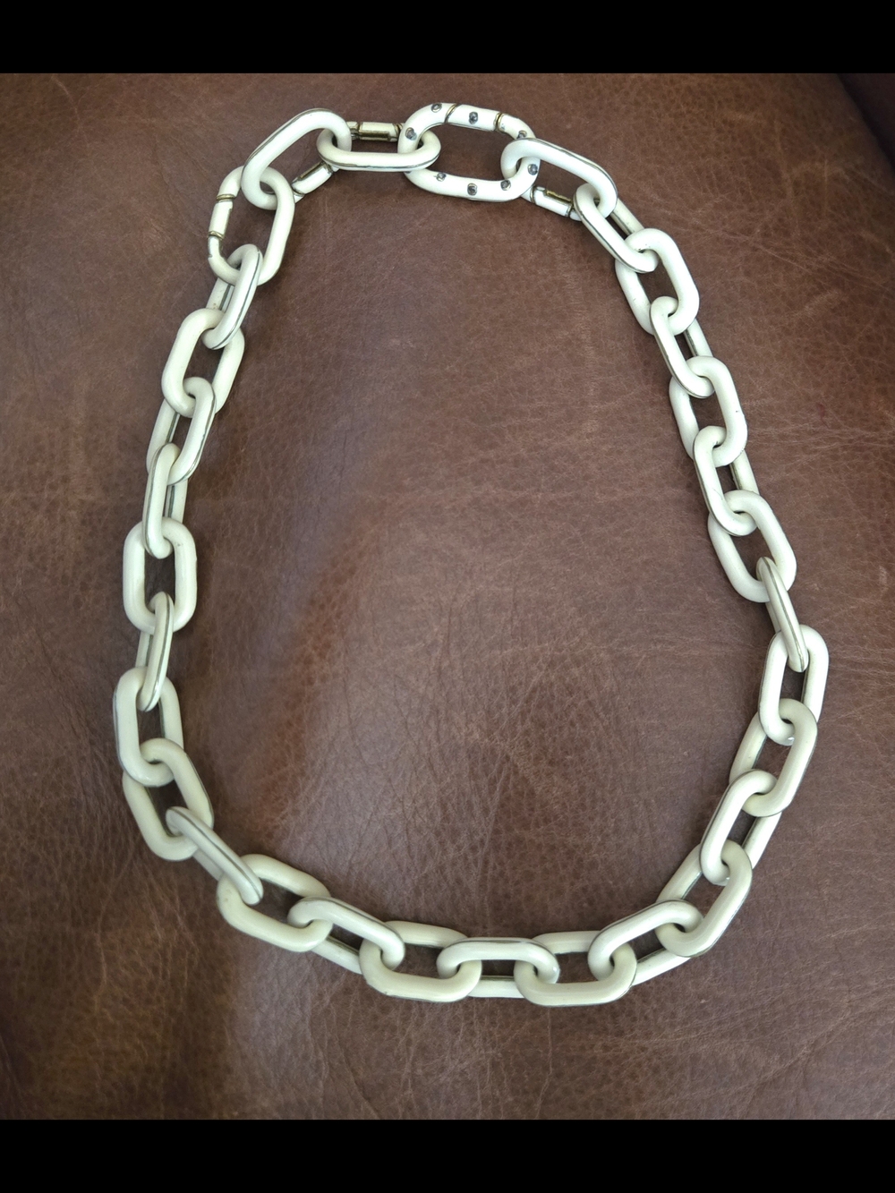 Chunky Cream Chain Necklace - Designer Style